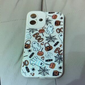 Apple Halloween Themed Phone Case - White and Orange
